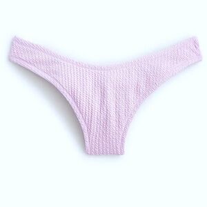 NWT J. Crew Liliac Scrunchie Textured Curved Waist Cheeky Bikini Bottom Sz M